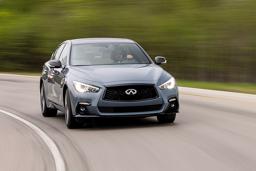2022 Infiniti Q50 Driving in Blue Pearl